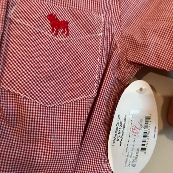 Frenchi Button Up Onesie Shirt Sz 6 months NWT Bulldog Georgia - Picture 2 of 2